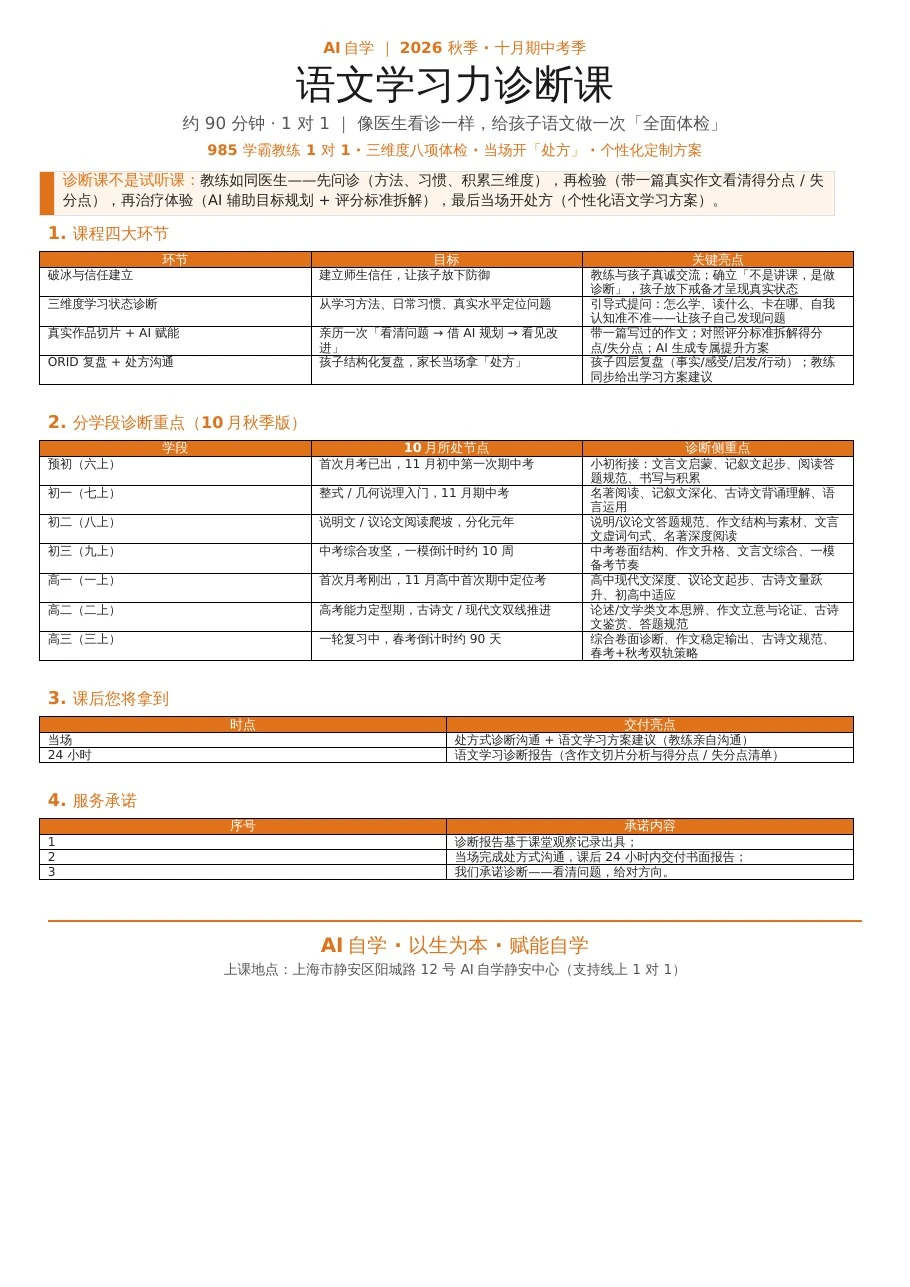 语文学习力诊断课单页
